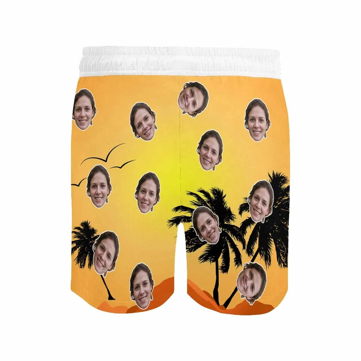 Personalized Swimming Trunks Custom Face Dusk Men's Quick Dry Swim Shorts for Happy Holiday