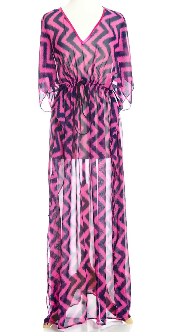Pink ZigZig Kimono Maxi