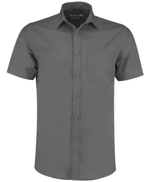 Poplin shirt short-sleeved (tailored fit) | Graphite
