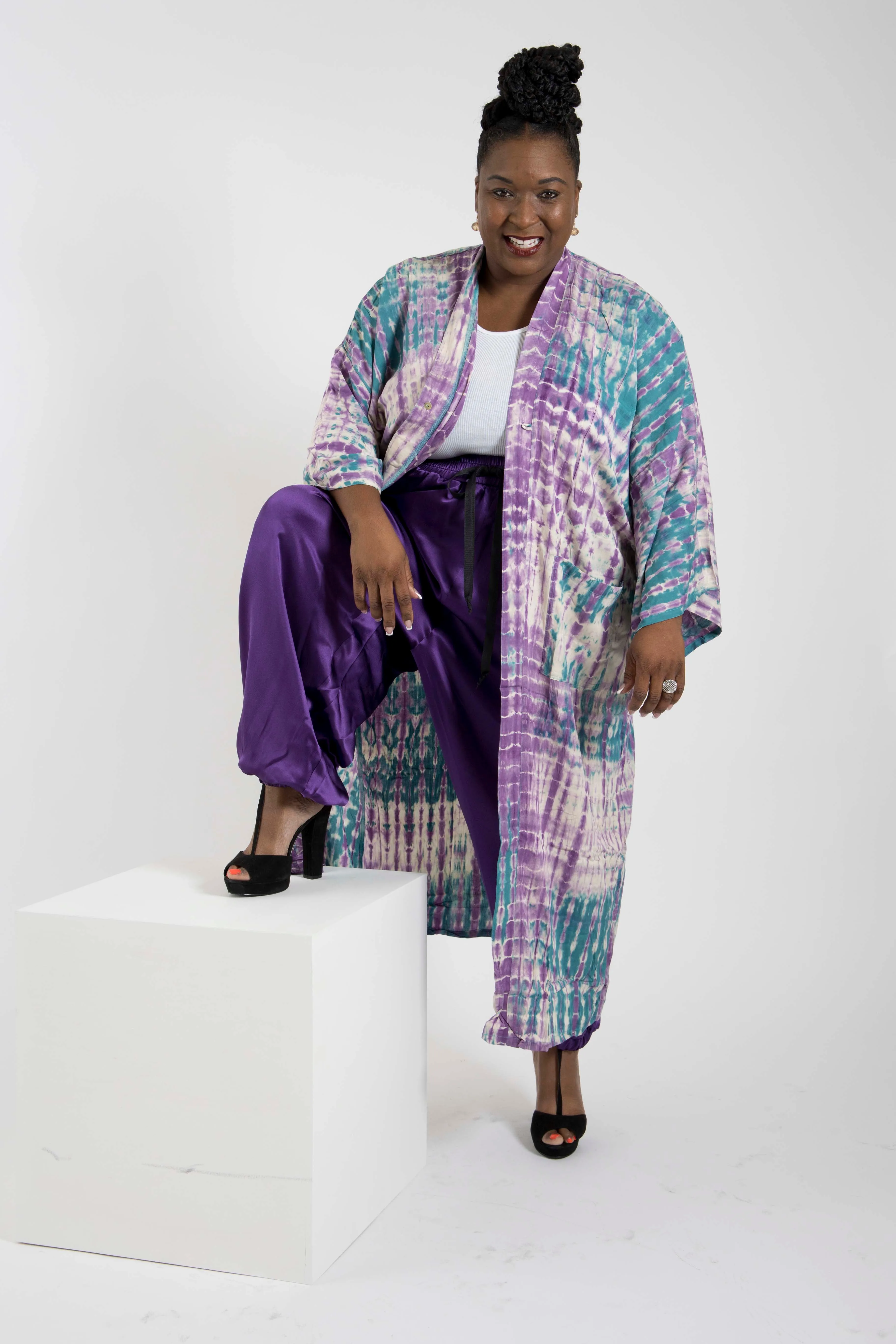 Purple Tie Dye Kimono