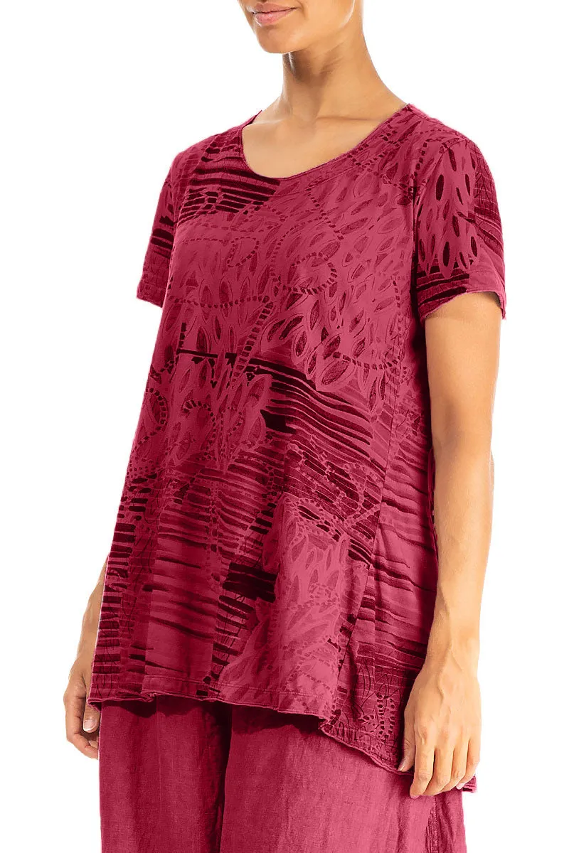 Raspberry Serenity Cotton Jersey Tunic Top