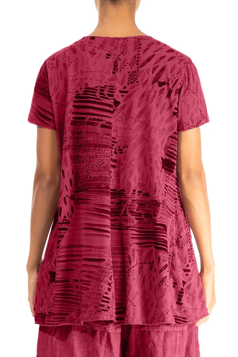 Raspberry Serenity Cotton Jersey Tunic Top