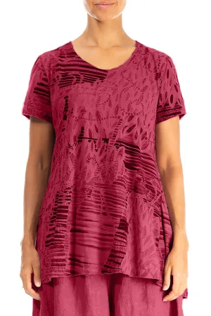 Raspberry Serenity Cotton Jersey Tunic Top