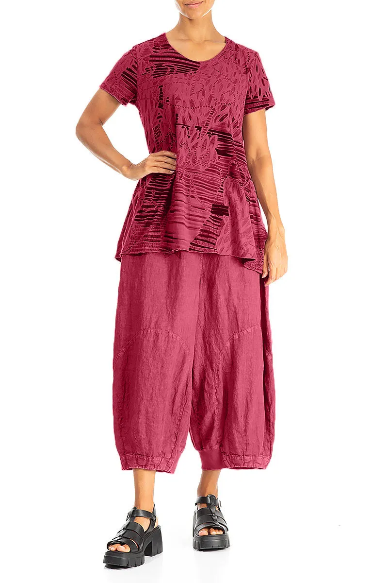 Raspberry Serenity Cotton Jersey Tunic Top