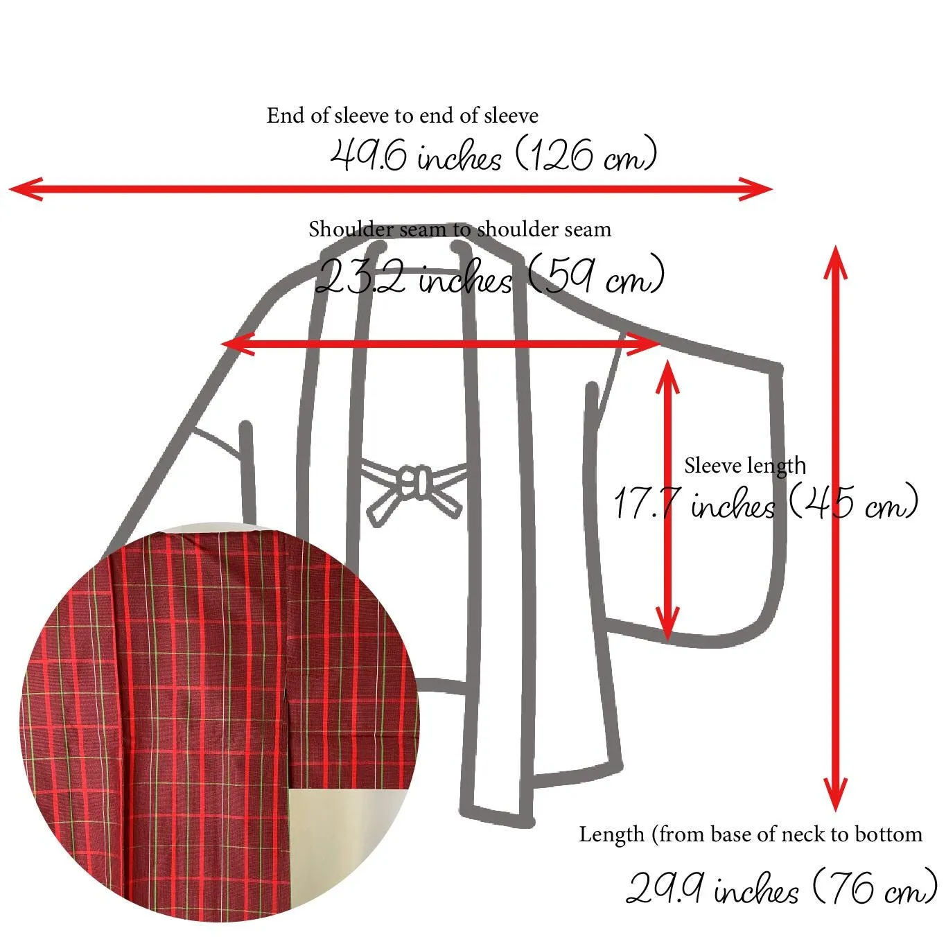 Red Checkered Haori, Japanse Kimono, Wool,  Women's Jacket, Cardigan, Casual Layer, Versatile top, Housewear, Stylish, Kimono-F