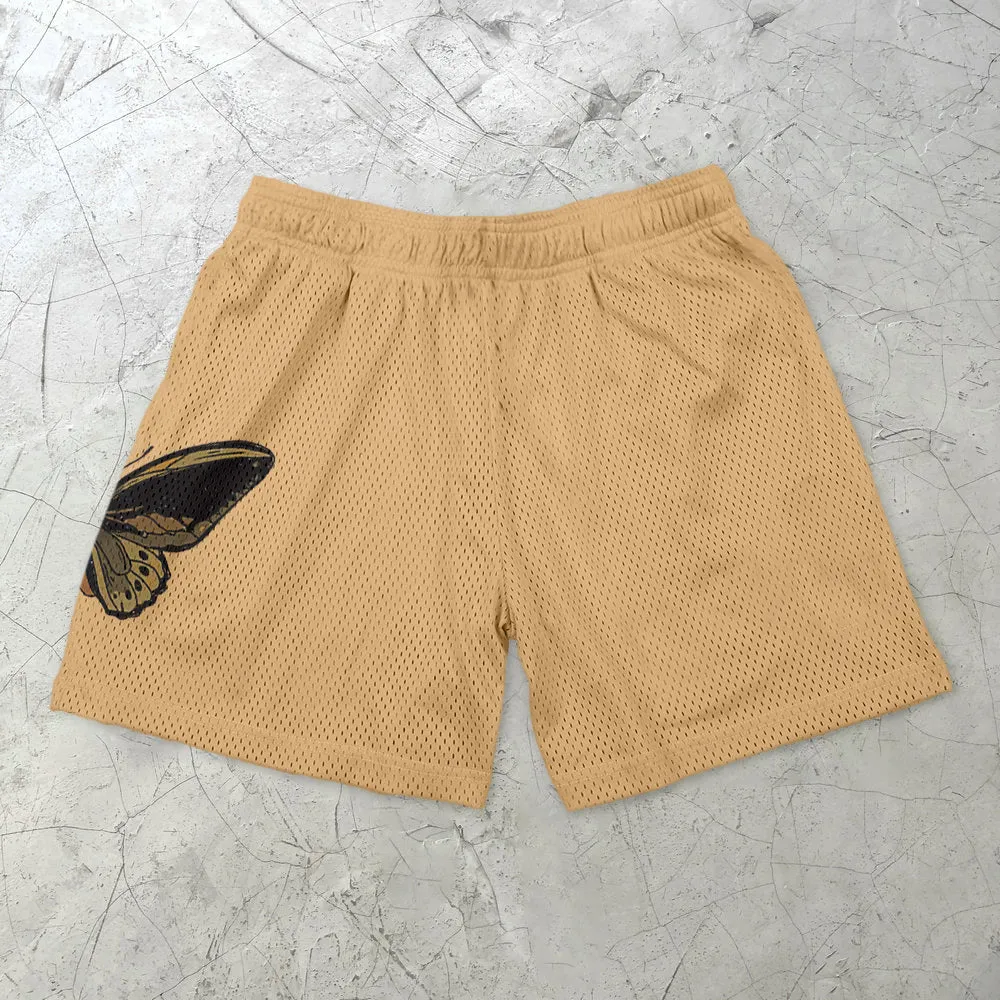 Retro Butterfly Casual Street Mesh Shorts