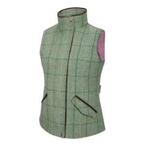 Roslin Ladies Technical Tweed Waistcoat In Spring Bracken