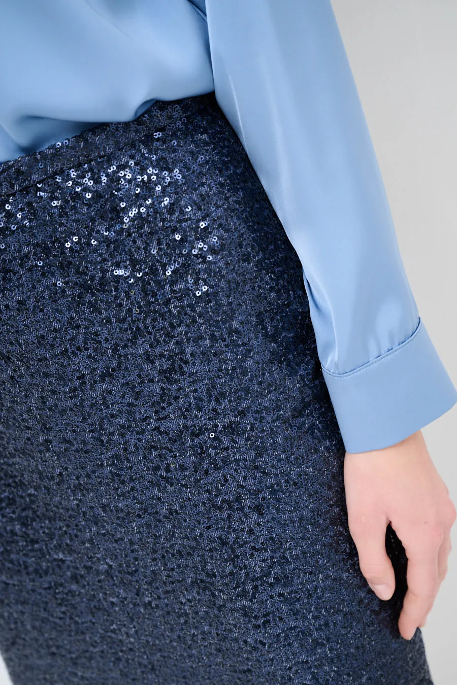 Sequin pencil skirt with front slit wholesale