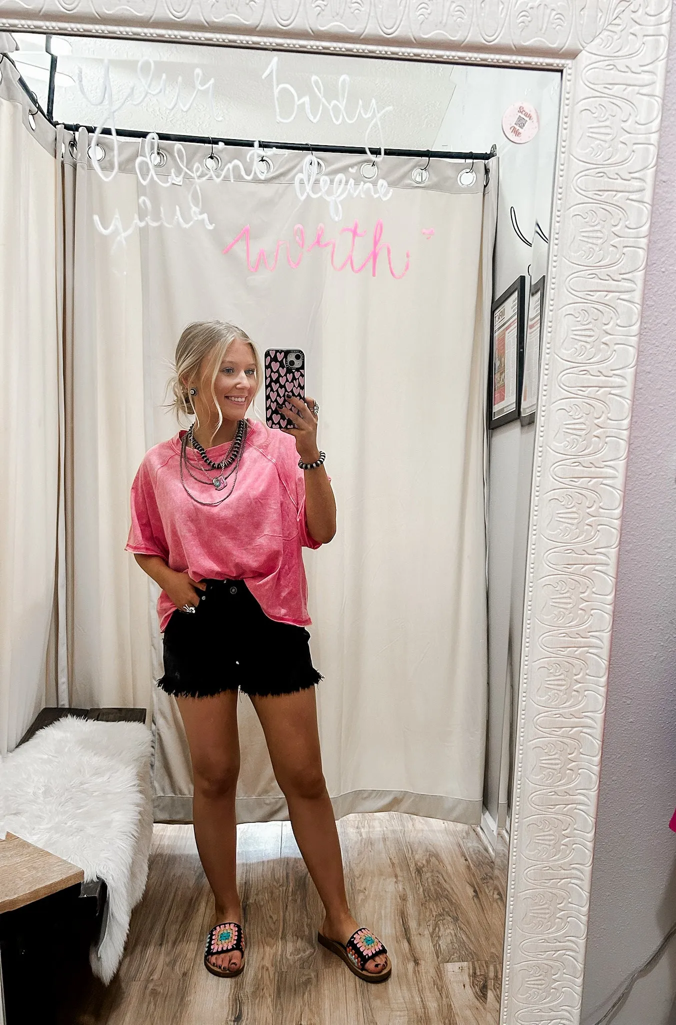 Tina Fuchsia Oversized Acid Wash Crop Tee