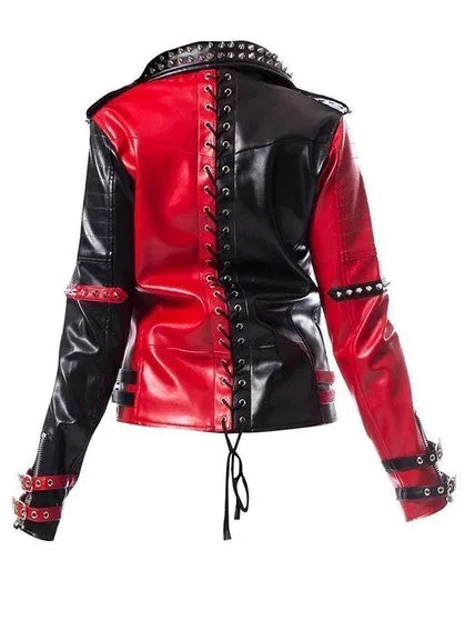 Toni Rossall Studded Red Black Jacket