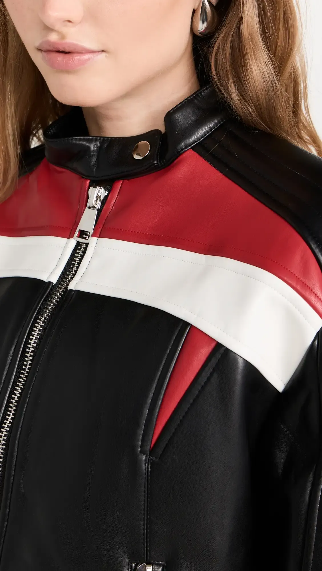 Top Model Faux Leather Biker Jacket by TJS