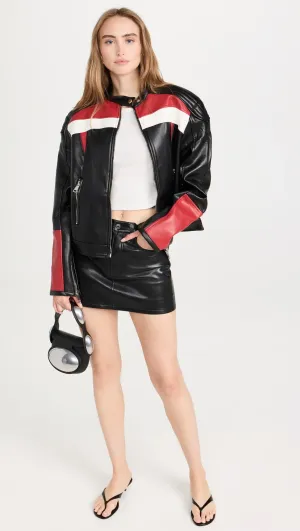 Top Model Faux Leather Biker Jacket by TJS