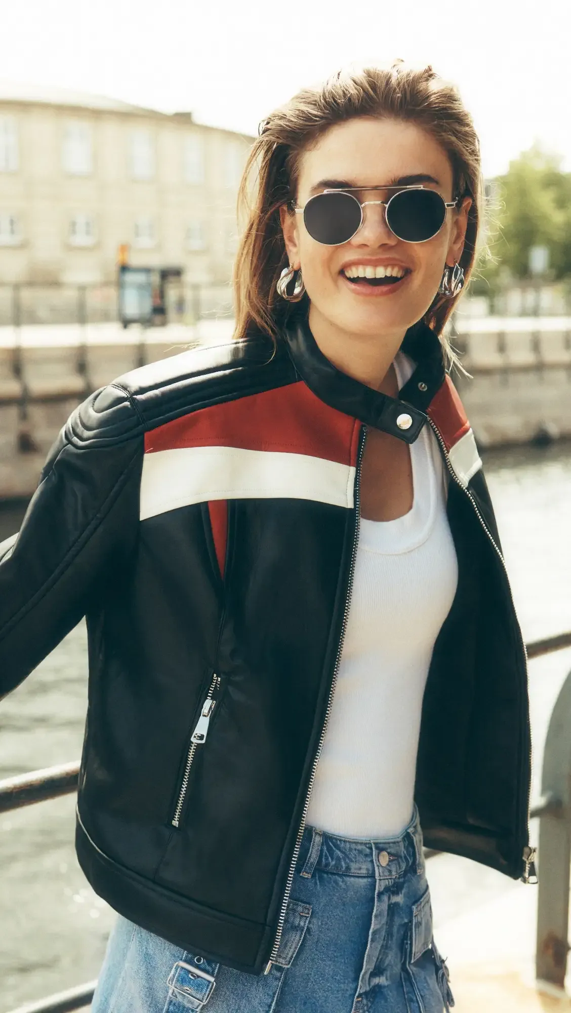 Top Model Faux Leather Biker Jacket by TJS