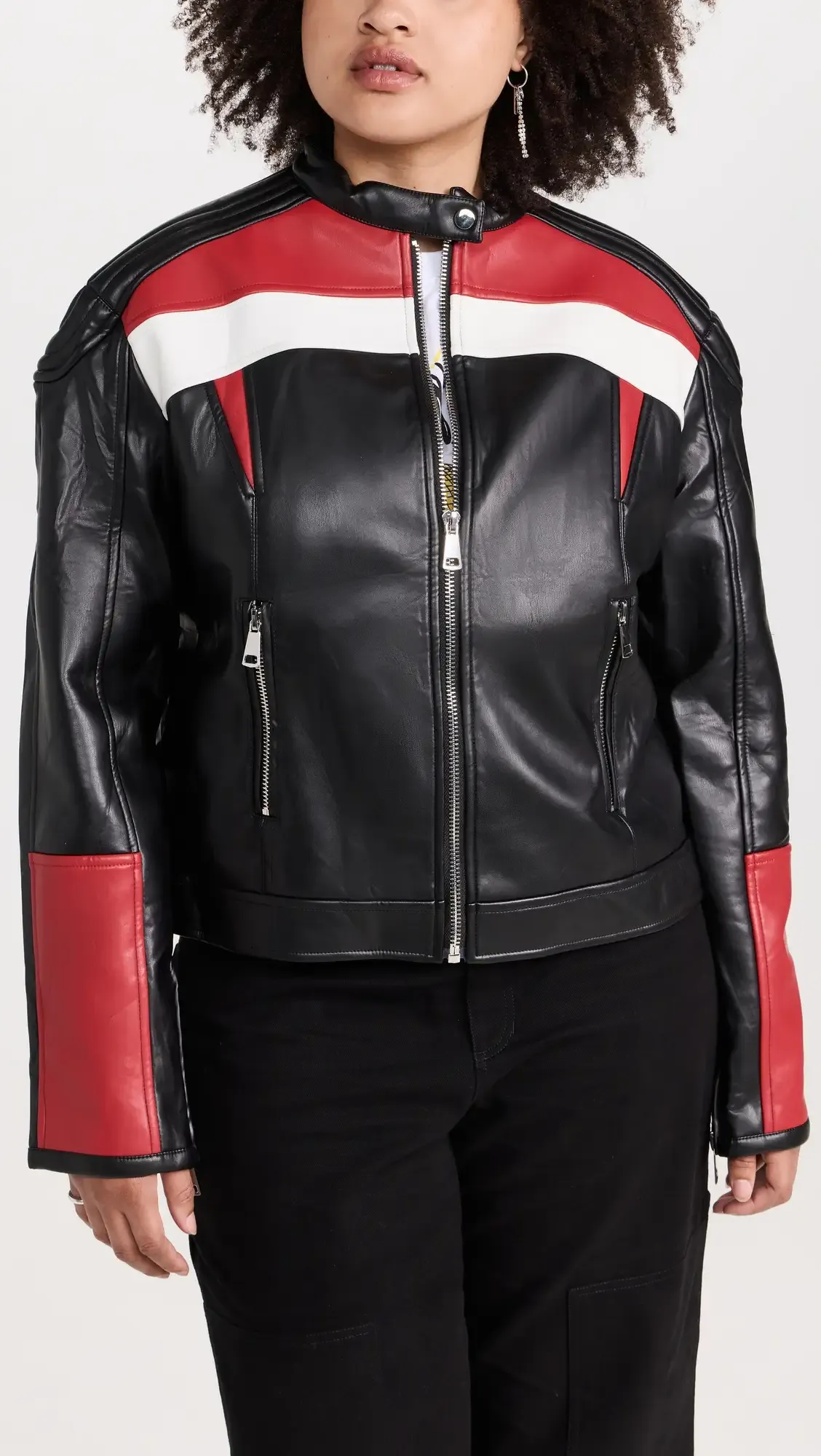 Top Model Faux Leather Biker Jacket by TJS