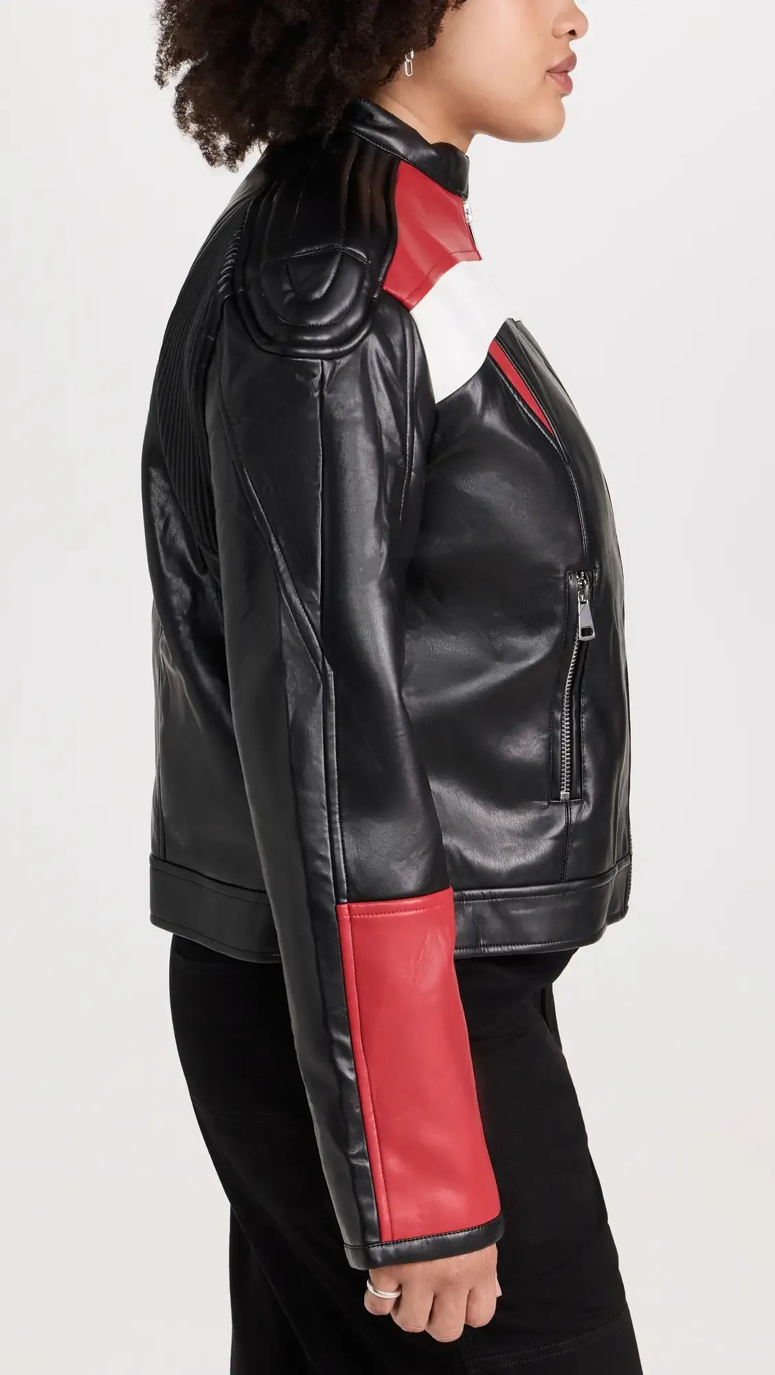 Top Model Faux Leather Biker Jacket by TJS