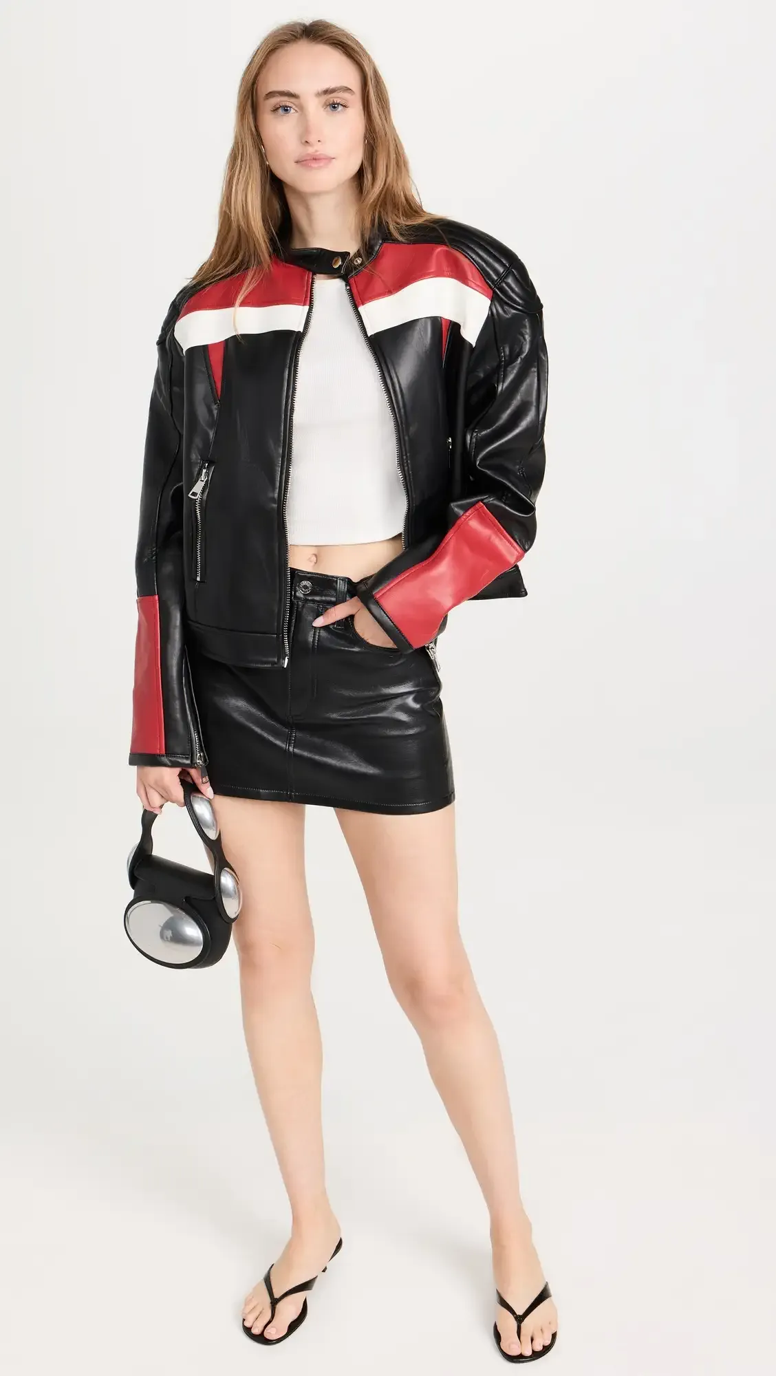 Top Model Faux Leather Biker Jacket by TJS