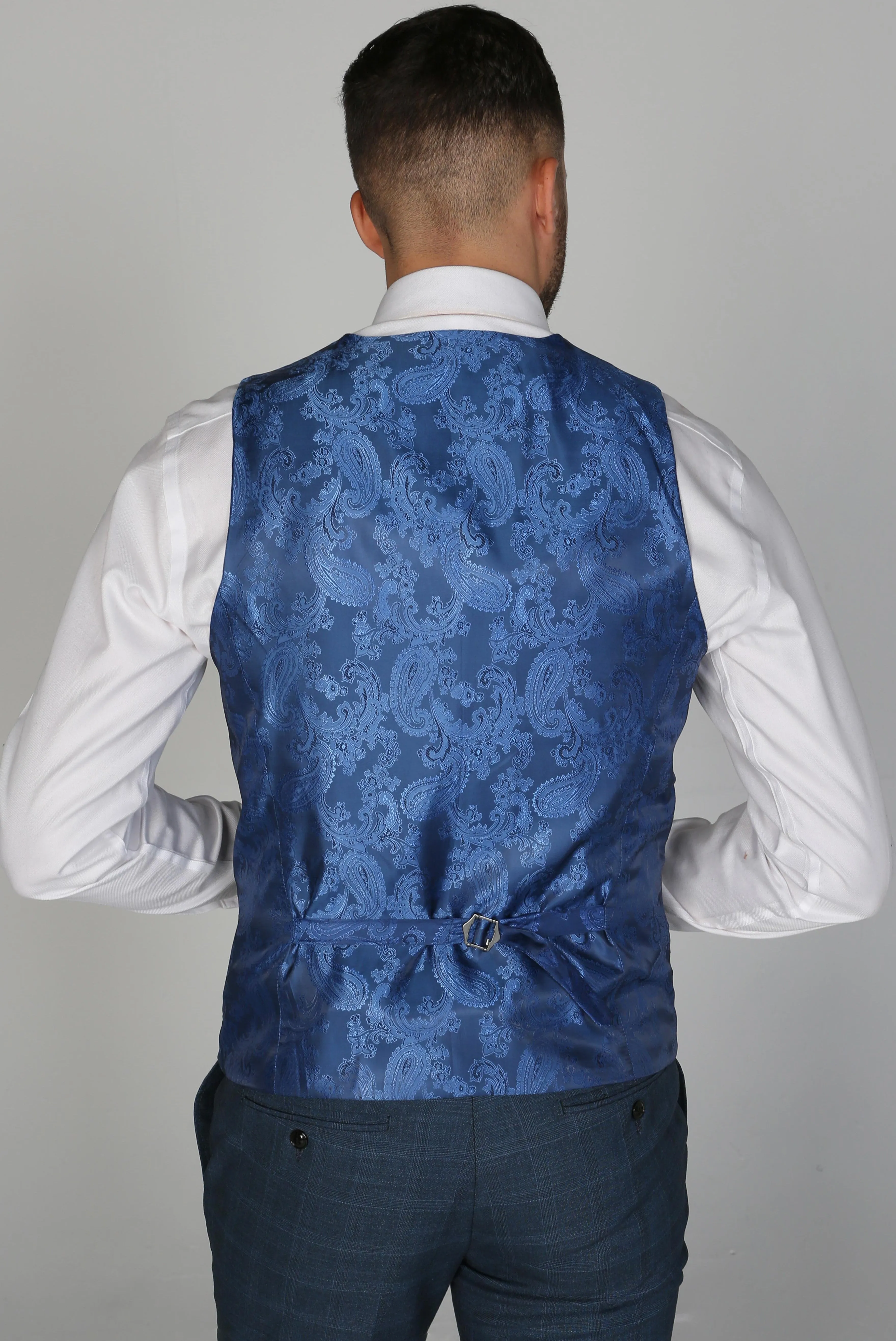 Viceroy - Mens Navy Check Waistcoat