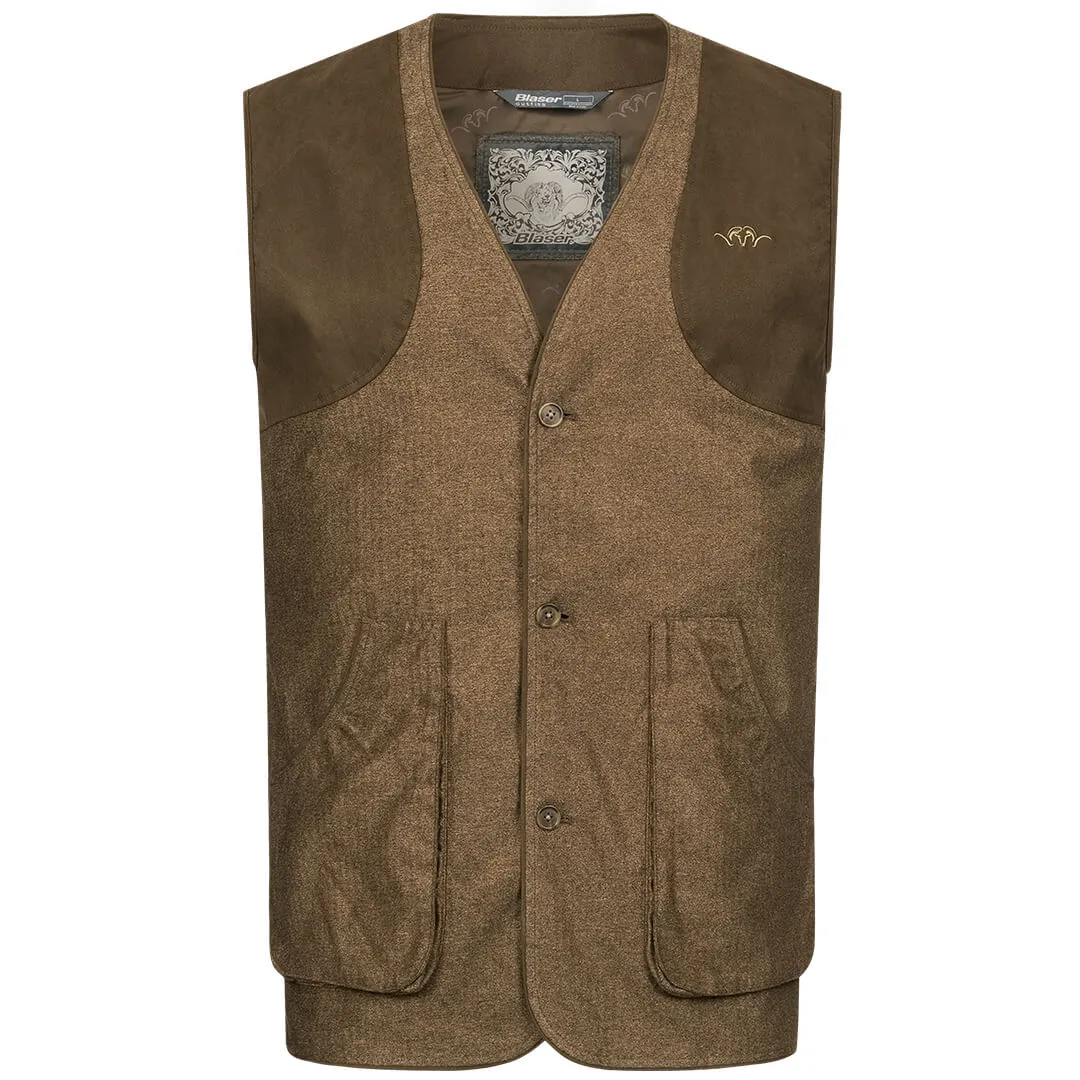Wing Vintage Waistcoat - Dark Brown Melange by Blaser