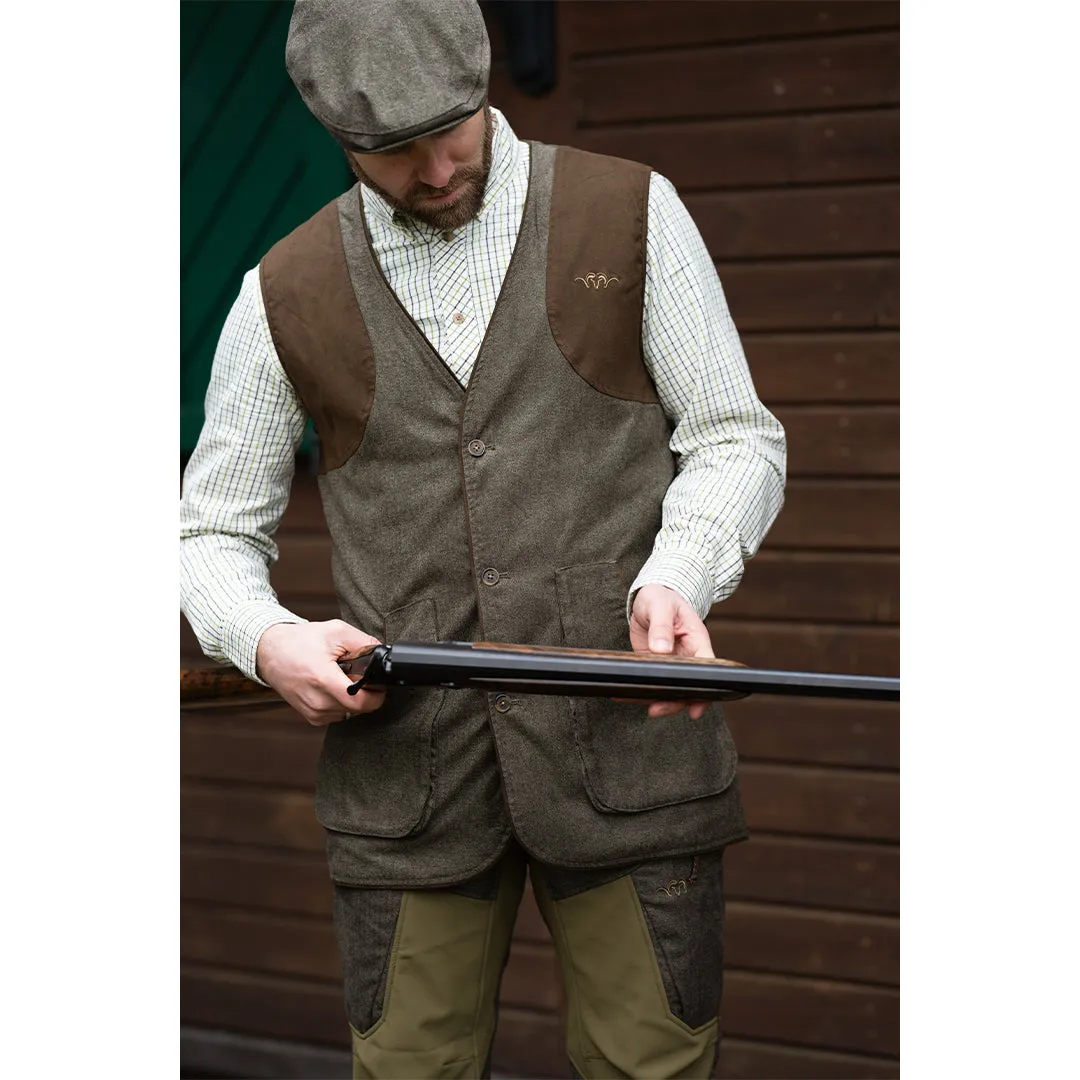 Wing Vintage Waistcoat - Olive Melange/Black by Blaser