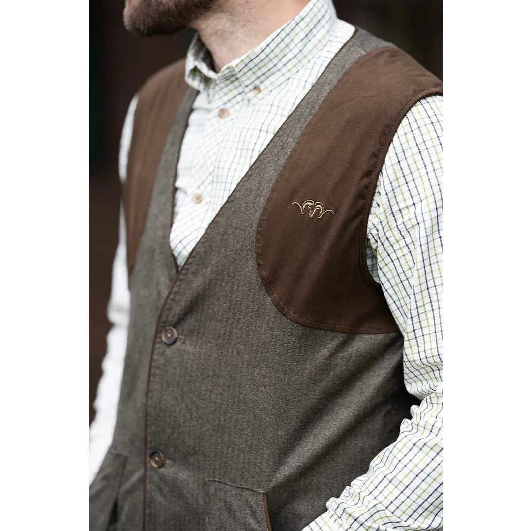 Wing Vintage Waistcoat - Olive Melange/Black by Blaser