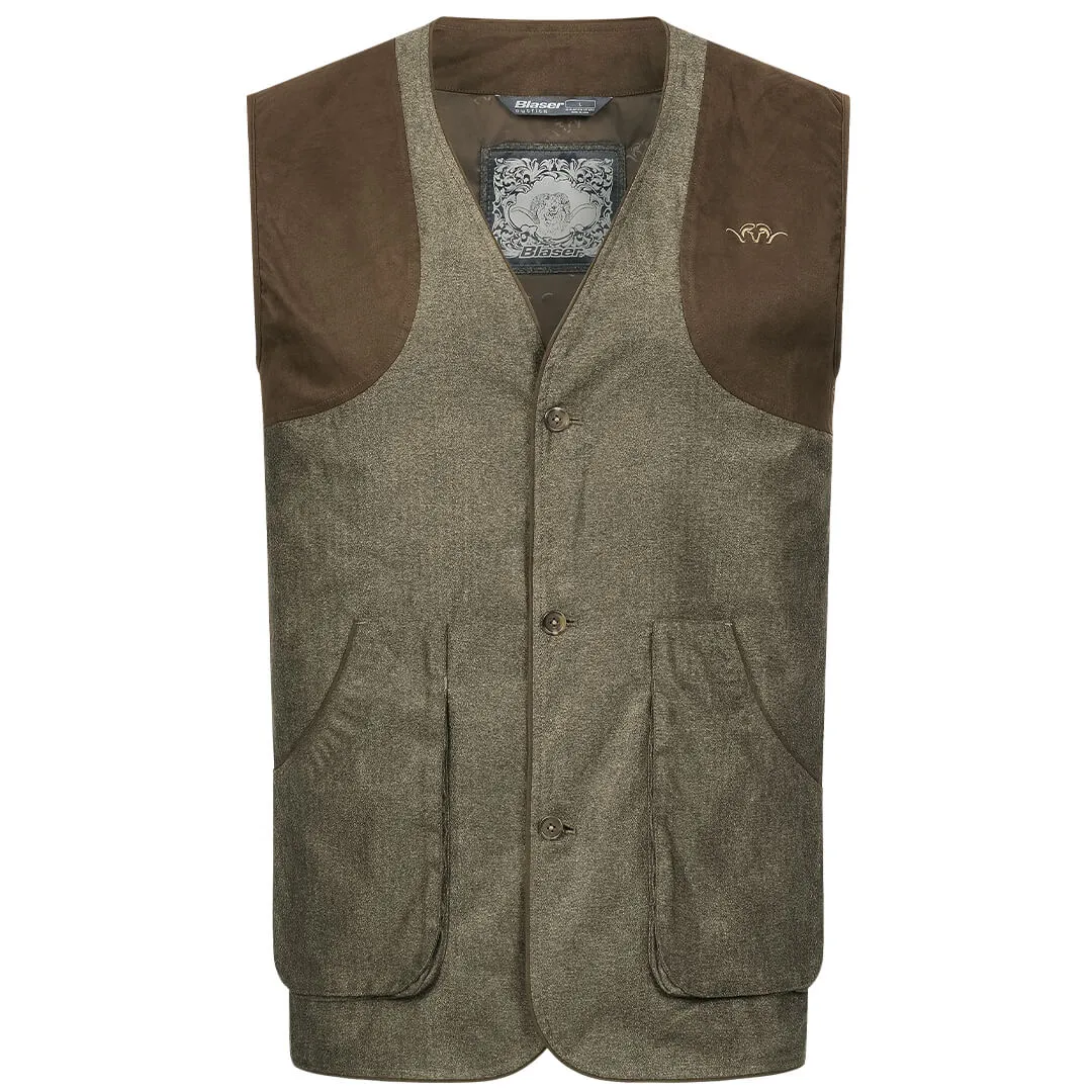 Wing Vintage Waistcoat - Olive Melange/Black by Blaser