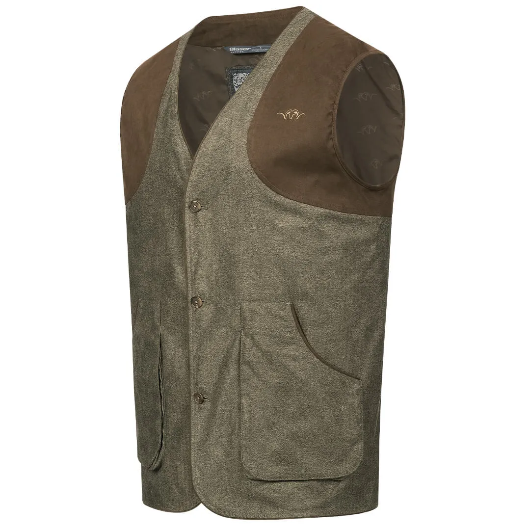 Wing Vintage Waistcoat - Olive Melange/Black by Blaser