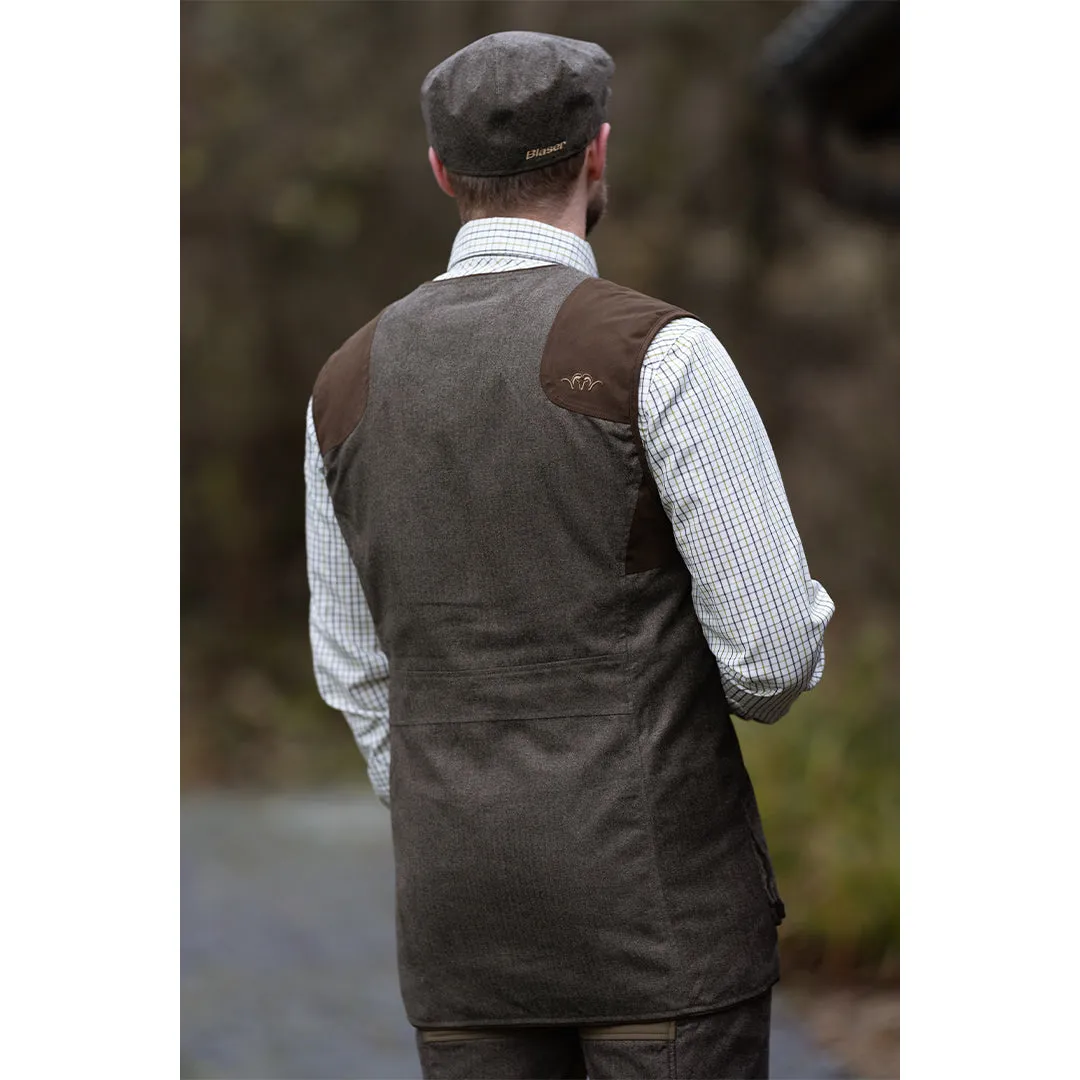 Wing Vintage Waistcoat - Olive Melange/Black by Blaser