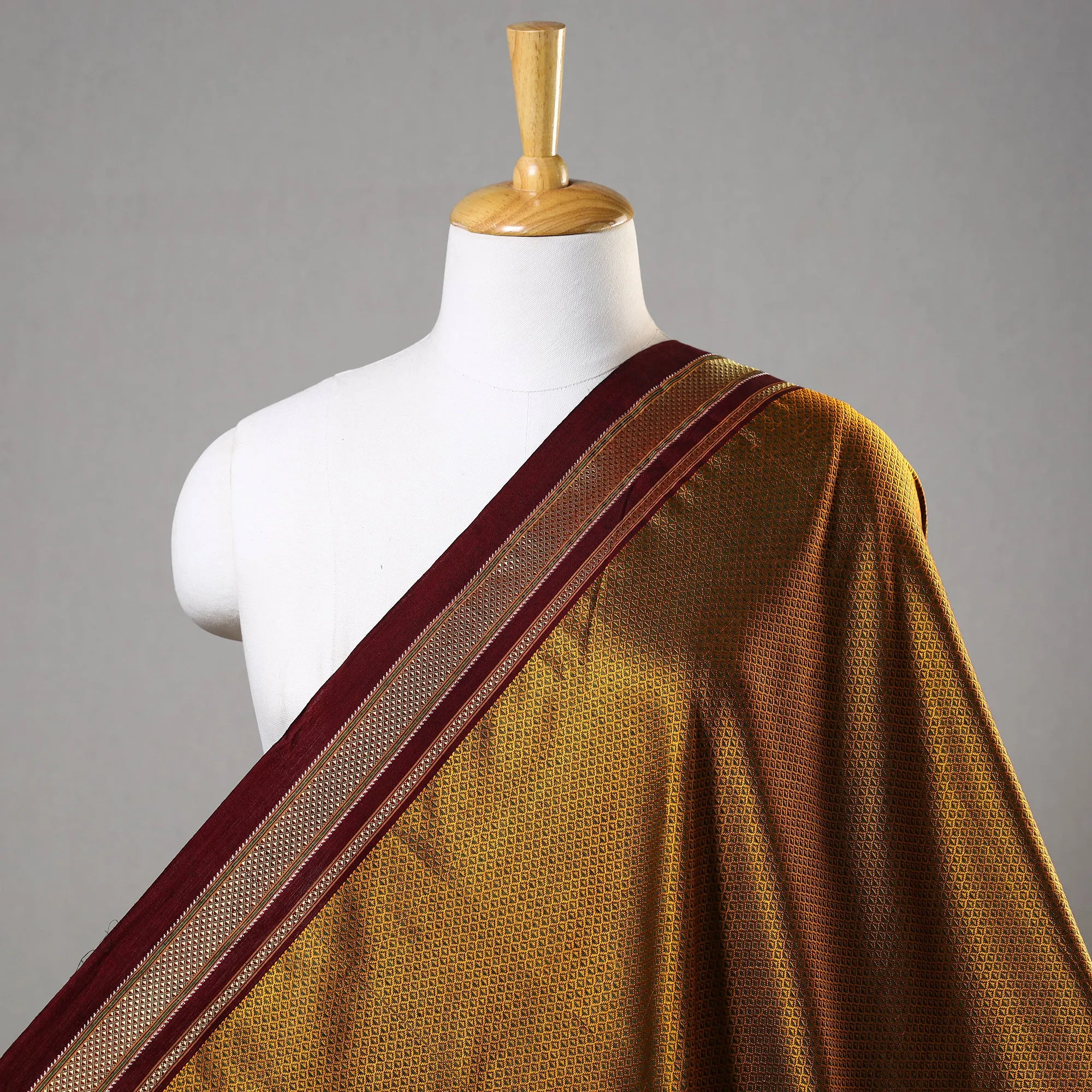 Yellow - Traditional Khun Weave Cotton Fabric 10
