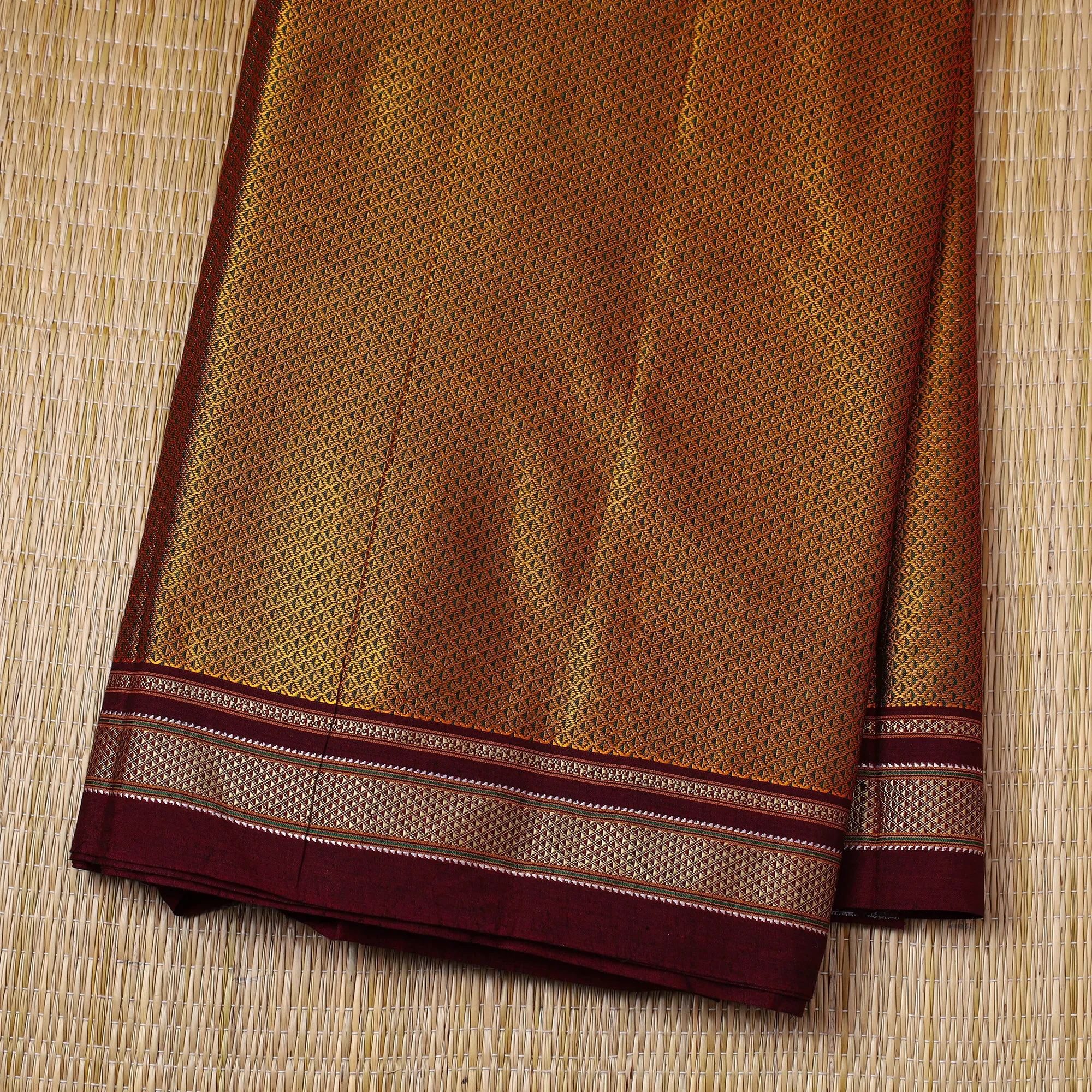 Yellow - Traditional Khun Weave Cotton Fabric 10