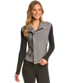 Zobha Jaden Herringbone Zip Jacket with Contrast Zippers