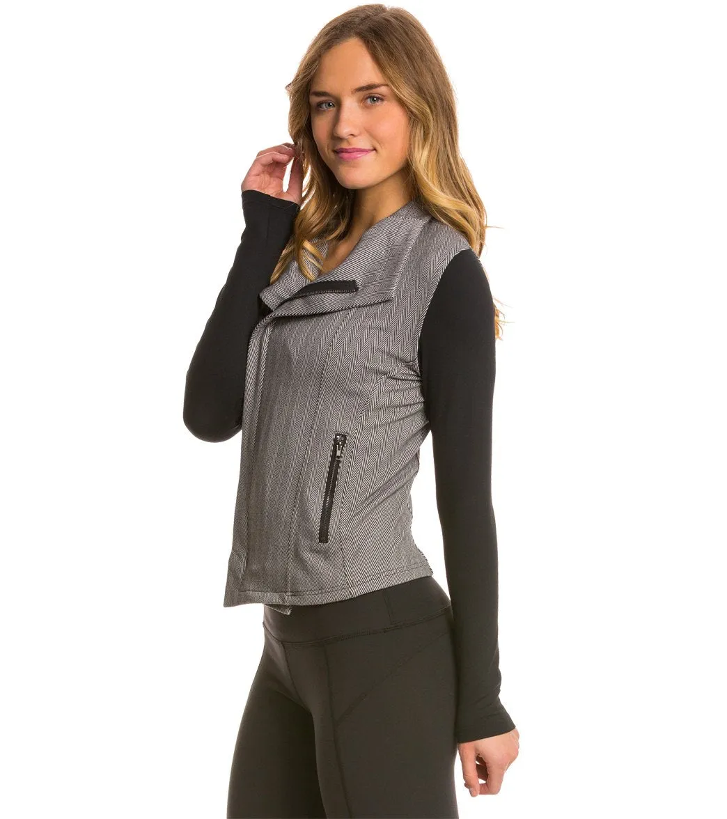 Zobha Jaden Herringbone Zip Jacket with Contrast Zippers